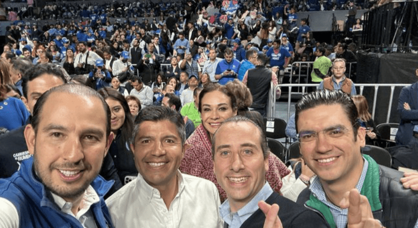 Acompañan Eduardo Rivera y Mario Riestra al cierre de precampaña de Xóchitl Gálvez